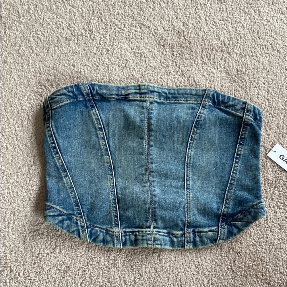 Garage Blue denim top size medium NWT